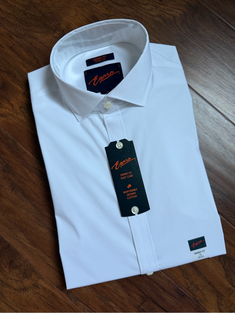 NWT Men’s Skinny Fit White Dress Shirt 15-32/33